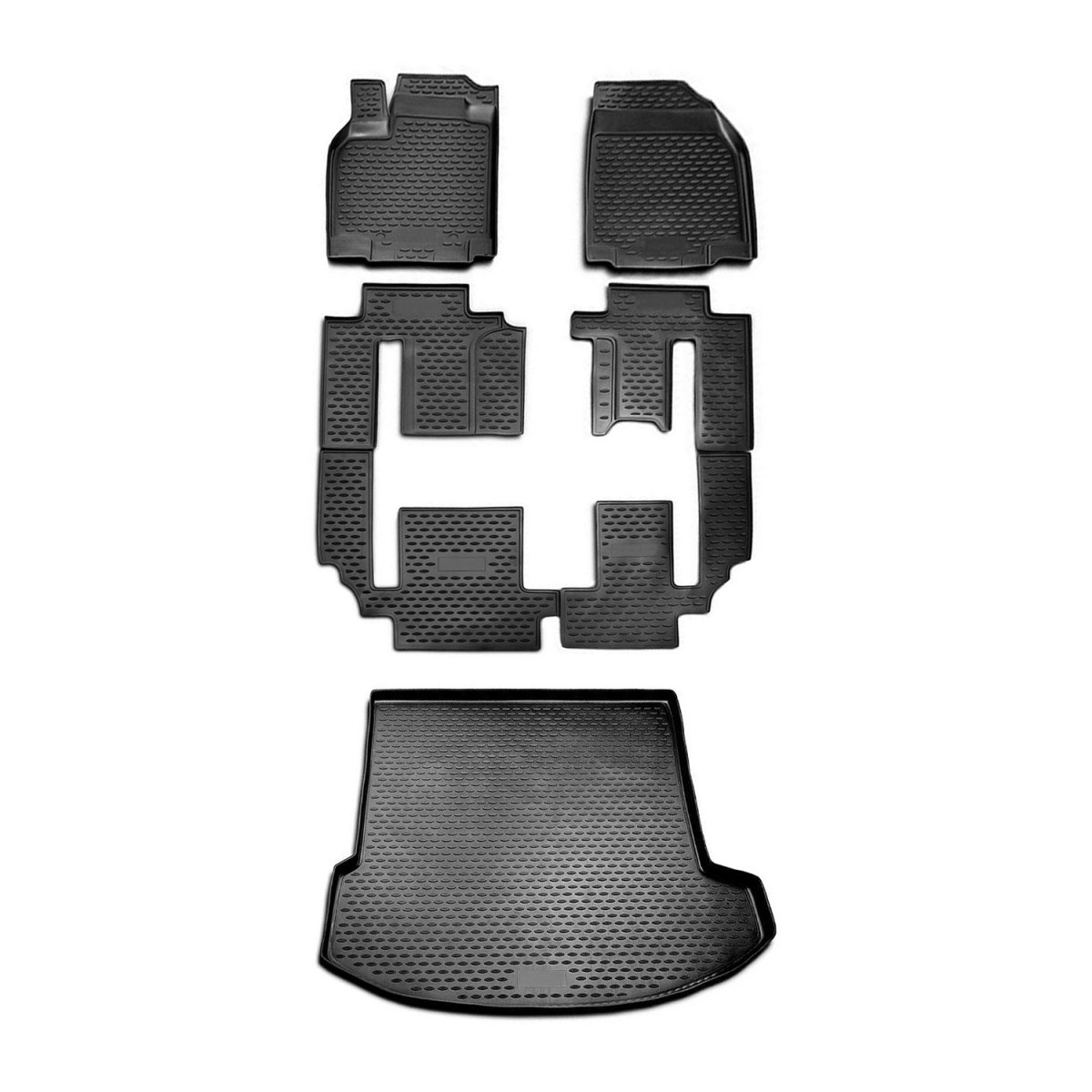 Mazda CX-9 3D Floor-Trunk Mats - Omac - SUV KIT - Black - '07-'15